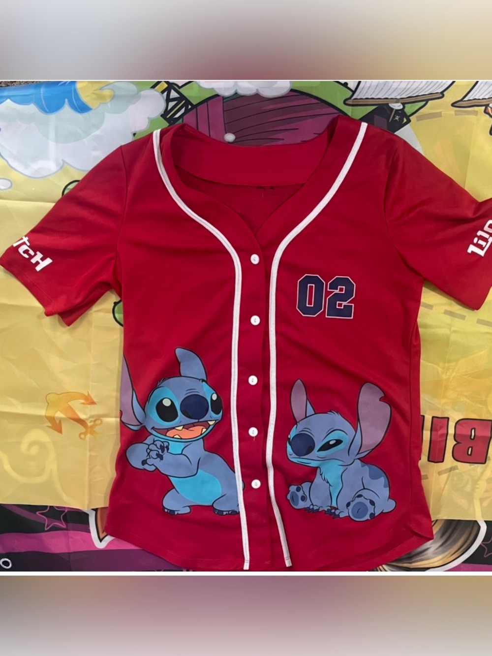 Disney LILO & STITCH OHANA Baseball Jersey 02 Red Size Adult L/XL